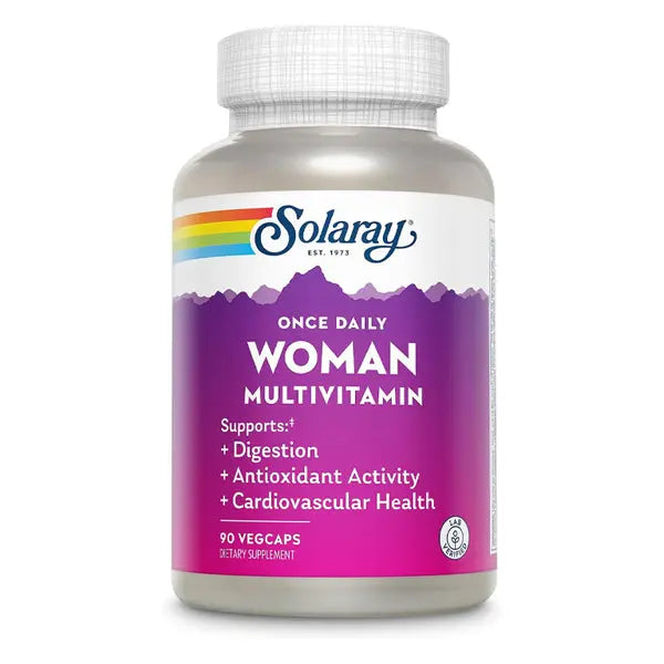 Solaray Once Daily Woman Multivitamin with Iron 90 VegCaps Solaray